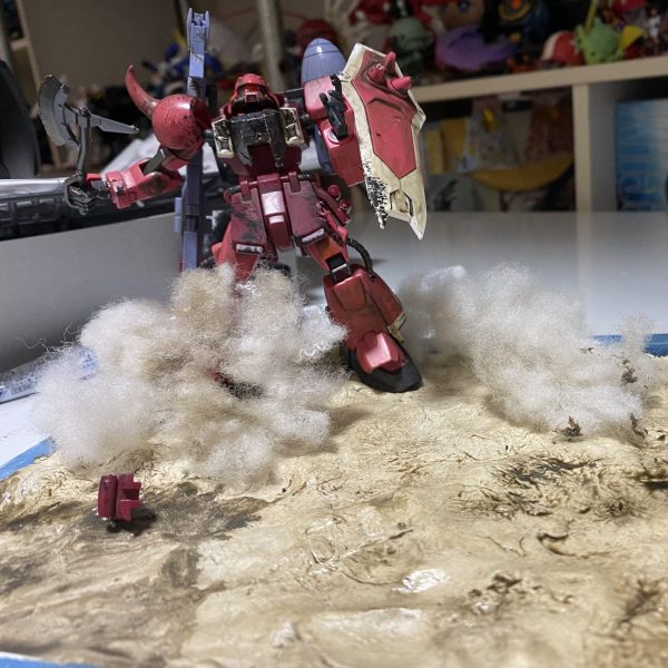 ザクウォーリア 砂場での戦闘シーン