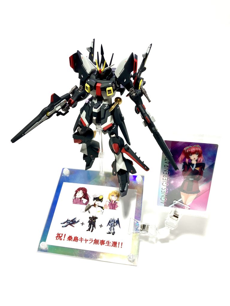 作品を見た時にパッと見でネタが分かるように専用の台座も作りました。良い歳した大人が本気で遊ぶとこうなります(zaku-kao7)桑島キャラは今までことごとく散っていたのでどんな形であれ生還してくれた事は嬉しいの一言! ようそんなメチャクチャな性格でエリートになれたなー?って感じのアグネスですが愛を求め、愛を追い、愛に生きる一貫した生き様は個人的に良いキャラだなーと思います(gundam-kao7) なのでアグネスには、
