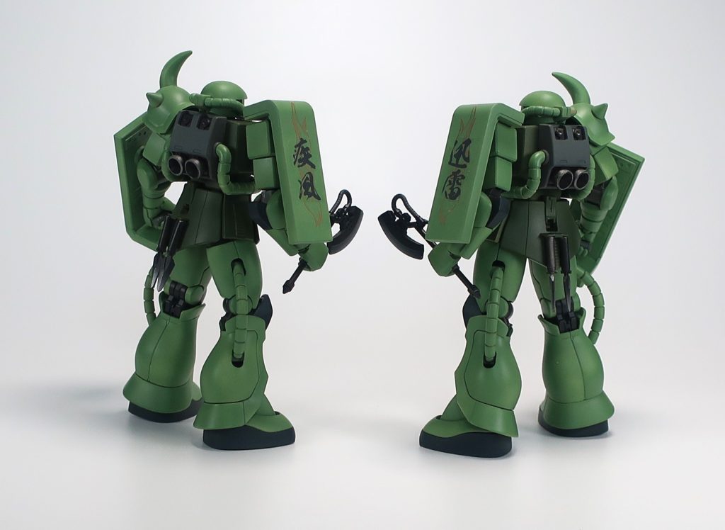 彼らのまさに阿吽の連携攻撃(通称二神風雷戦法)はまったく変幻自在で、連邦軍はこの火器を持たない2機のザクに大いに悩まされることになった。しかしながら、彼らはジオン公国の出身ではなく、元々はカサンドラに収監されていた囚人であった。獄長のウイグルは彼らのパイロットしての実力を惜しみ、人質を取ることで彼らを操っていたのである。