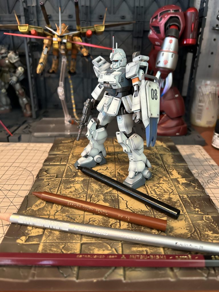 さくらクーピーと鉛筆でウェザリング