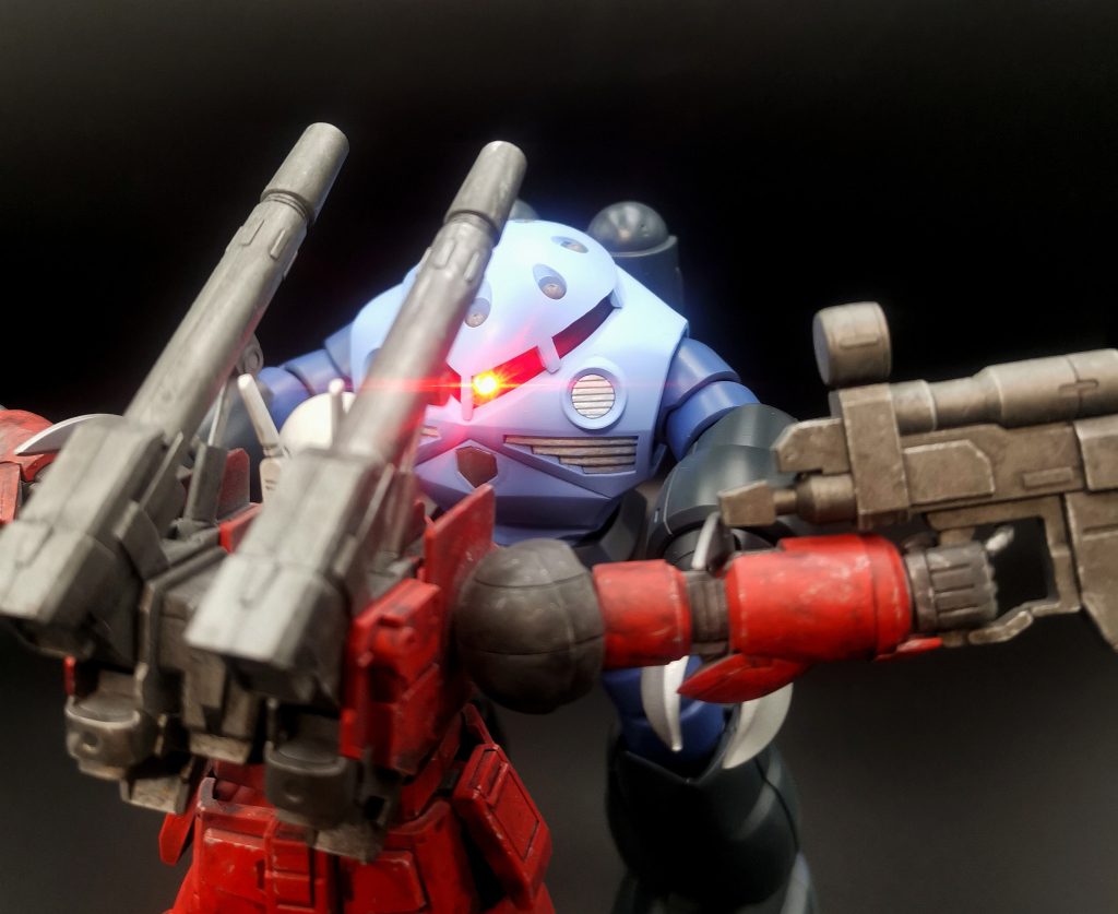 ズゴックといえばこのシーン。最後まで見ていただきありがとうございました。初めての電飾でしたが、うまくいけたと思います。