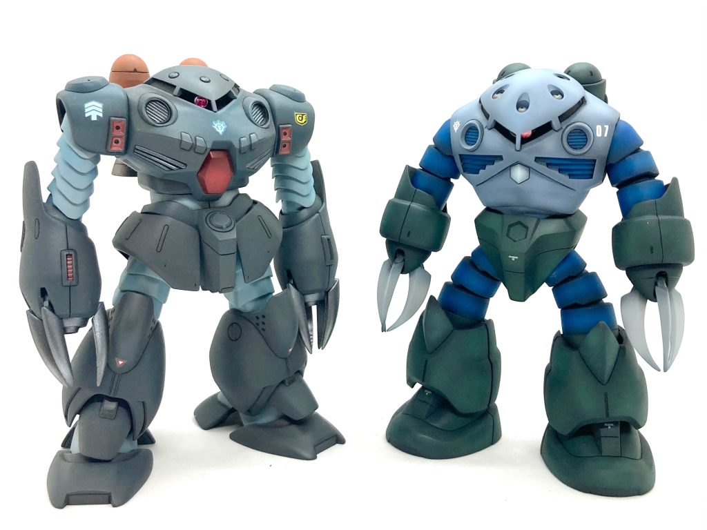 この間、ナニゲに評判が良かった“理想の”ズゴックEと。プロポーション改修の方向性が同じなので、シックリきてますよね😌