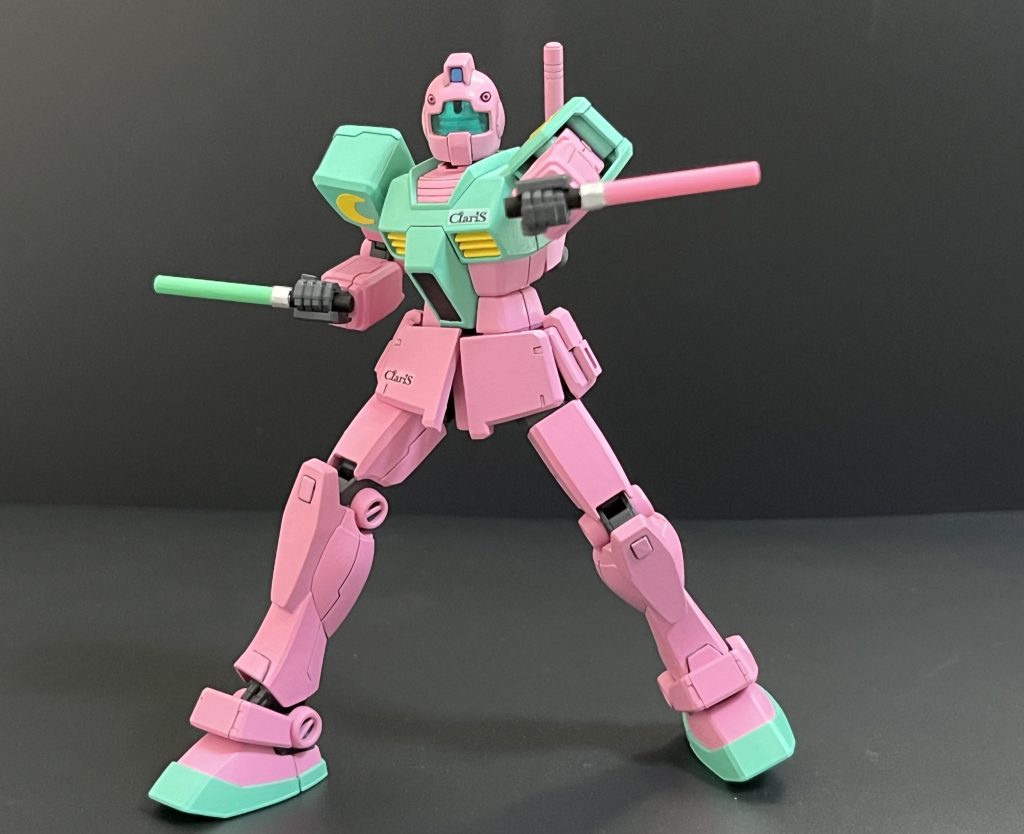 オリジナルのビームダガー。 近距離から遠距離まで幅広い戦い方ができるジムを目指しました。最後までご覧いただきありがとうございます！