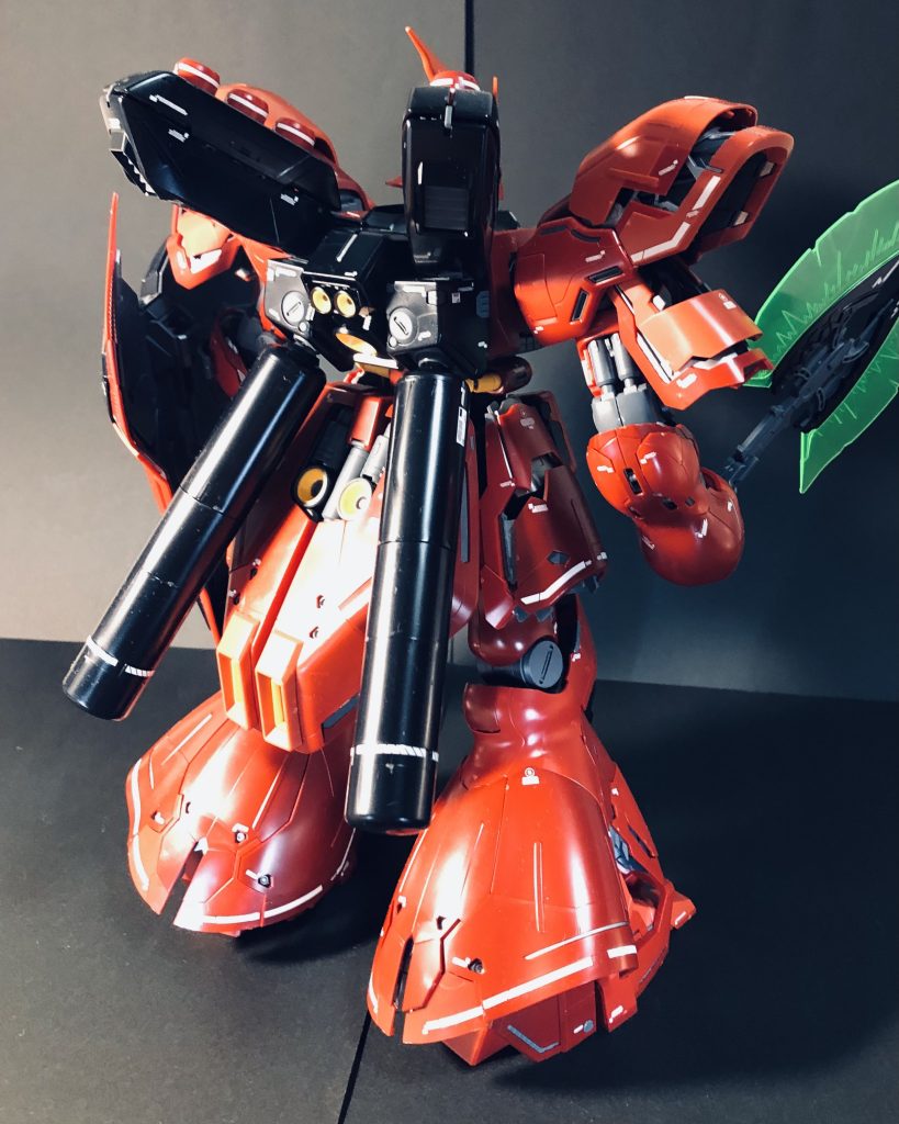 バックショットさて、最後までご覧いただきありがとうございました。また制作過程から長くお付き合いいただいた皆さんありがとうございました。一応これで「ミッション：MGサザビー」は終わりです🙇‍♂️