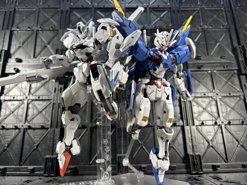 作品名：<p>ガンダムキャリバーン完成！ エアリアル改とツーショット まあ、普通に作ったガンプラは つぶやきでアップしてきましょうかな 基本こっちがメインなのですが↓</p>