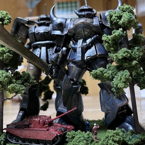 Ｇフレームグフとシャア専用戦車とラルとシャア