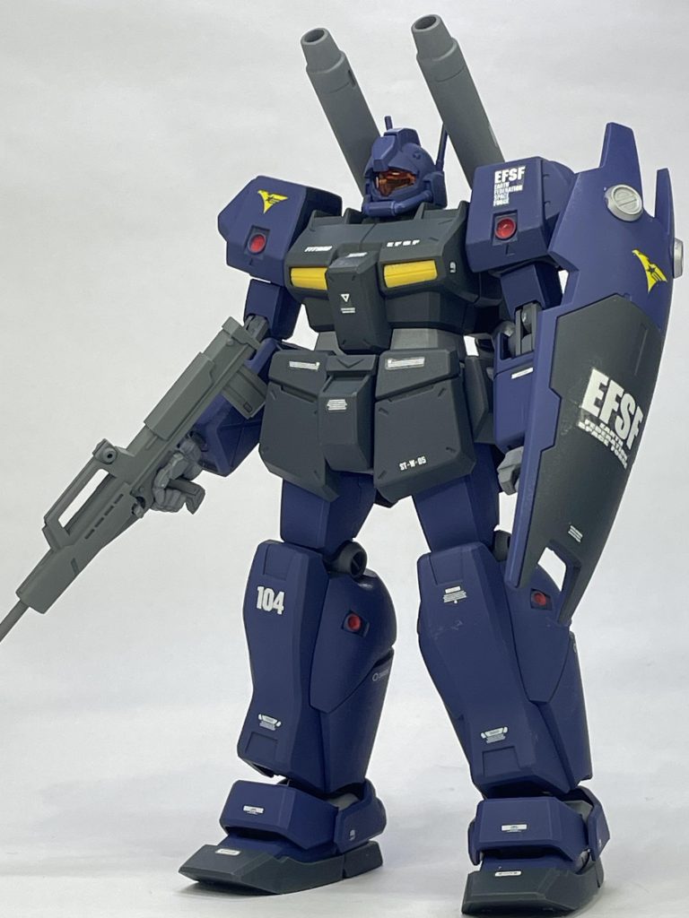 HG ジム・キャノンⅡをティターンズカラーに全塗装。8月3日のジムキャノンⅡの日にちなんで記念制作。