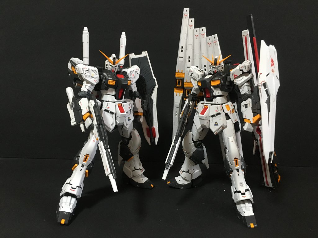 本家ロングレンジライフル装備と量産型のツーショットです。RX−93 ff ニューガンダム https://gumpla.jp/rg/1057277ご覧いただきありがとうございました。気に入っていただけたら いいね!をよろしくお願いいたします。