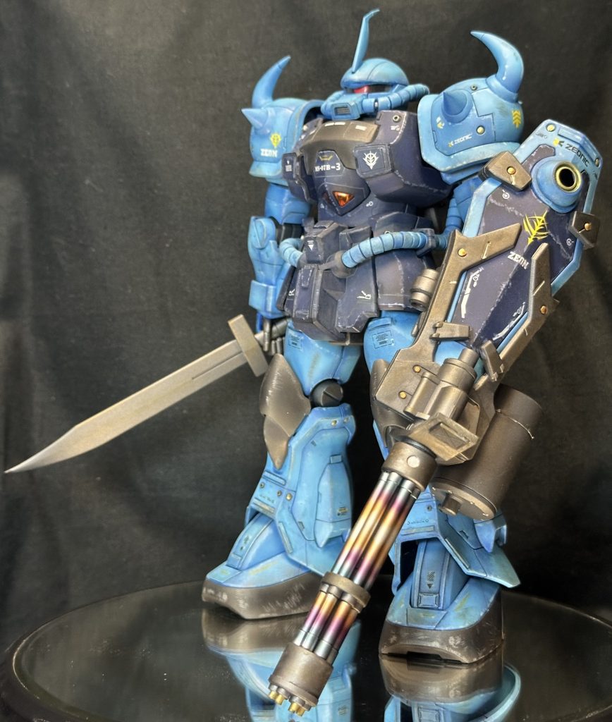 ガンダムシリーズ通しても3番の指に入るくらいに好きなグフカスタム。今回も作り込み、ディテールアップをメインとし、スジホリや丸モールドを追加しました!