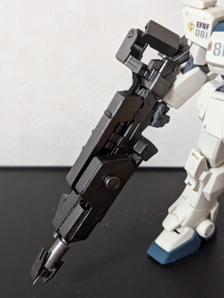 ヘビーガンダムのウェポンプラットフォームをイメージした武装。グフにはヒートロッドがあるのに連邦にはなぜMS拘束用装備がないのかと思い、ヒートロッド的なアンカーを追加(語彙力がない)。開戦当初MSがない点と基礎技術力はジオンより上の連邦こそMSの動きを止める装備を開発してそうなものなのに。