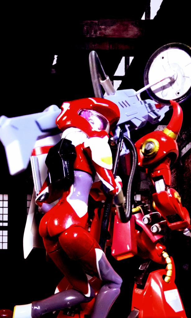 ルナマリアとガナーザクウォーリアのバックショット💦