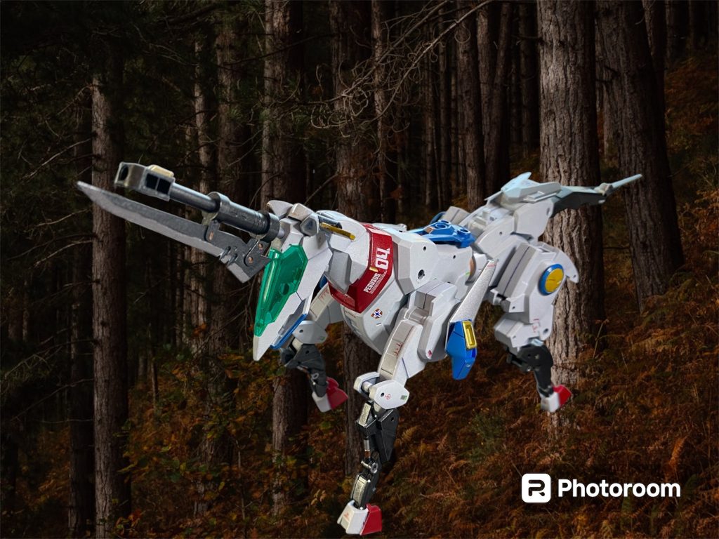 コレ白き一角獣じゃねーか❗️って自分でも思うんですけどカッコいいんで、コトブキヤのバトルランスの銃剣パーツをぶっ刺してます🦄