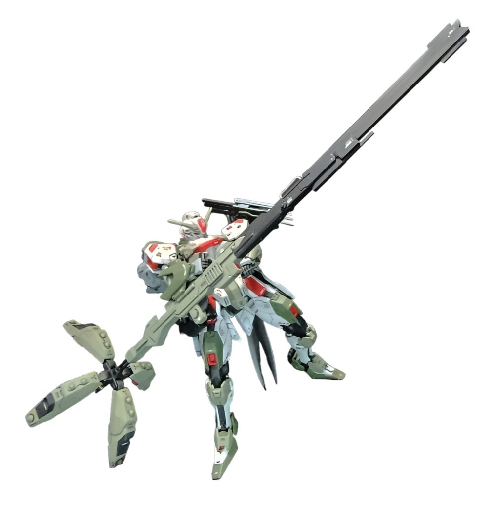 実は、エアリアルの時に作ったライフル延長パーツの試作品(没)が無改造で挿せたので採用