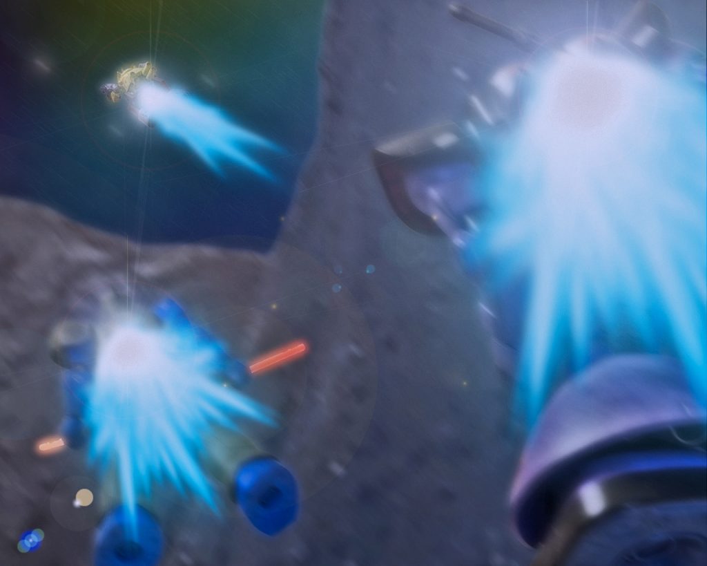 「モビルアーマーとはあれか…。見たことのないタイプだな…」リック・ドムのパイロットは丁度出撃するモビルアーマーをメインカメラで捉えた。モビルアーマーは先行するムサイ級巡洋艦に追随する形でソロモンを後にする。「ホントだ。あんなの格納庫にあったかな」「確か特務の連中が来ているとか言っていたな?」「ええ、ザクもいましたが大半が皆さんと同じドムで直接ソロモンに来ましたよ」「母艦を持たずにか?」「そうです。変わった部隊なんで印象に残ってるんですが、何処から来たかまでは分からないですけどね」