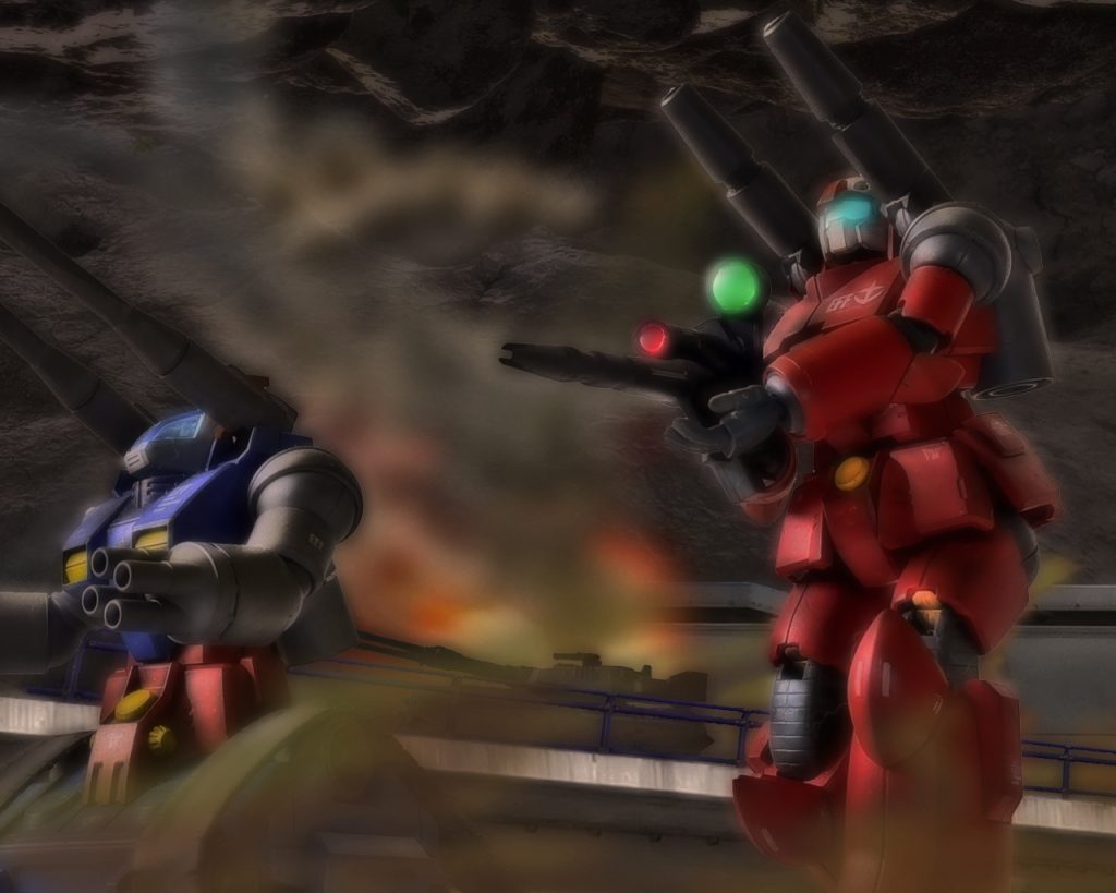 「他にも搭載されていたとされる支援タイプのRX-77、RX-75の写真もあります。後ろに写っているのは61式戦車ですが、ジャブローの地下大空洞には高速道路や学校、インフラ施設等が揃っており、まるで一つの都市の様であったと聞きます」「グリプス戦役の核爆発によりもはやその姿は誰にも分かりませんが、一度見てみたいですね」「写真のRX-77含め、今回の対談に元ホワイトベース隊パイロットのカイ・シデン氏にもお話を伺いたかったです」「今回カイ・シデン氏にもオファーさせていただきましたが、諸用の為また次回との事でした。残念です」