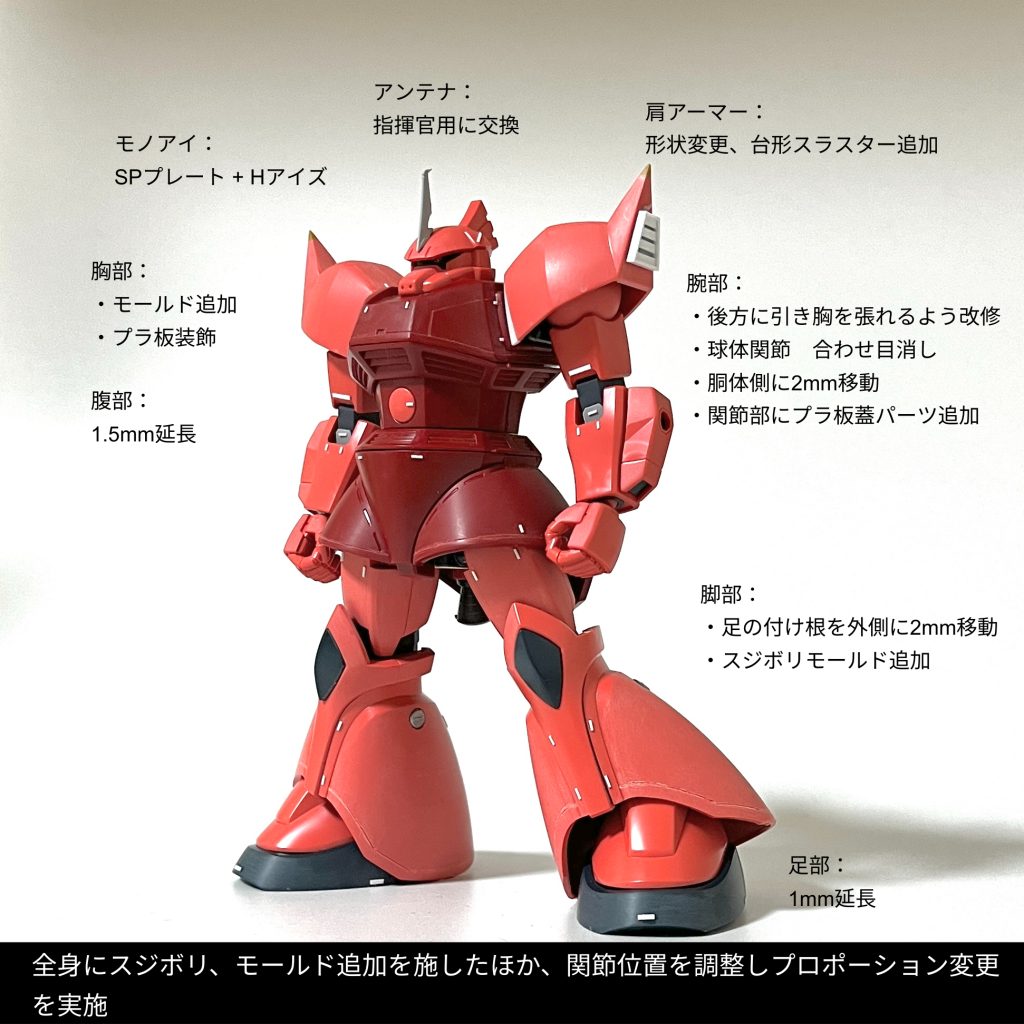 塗装前の状態です。どんな感じでモールドを追加したかがご覧いただけるかと思います。