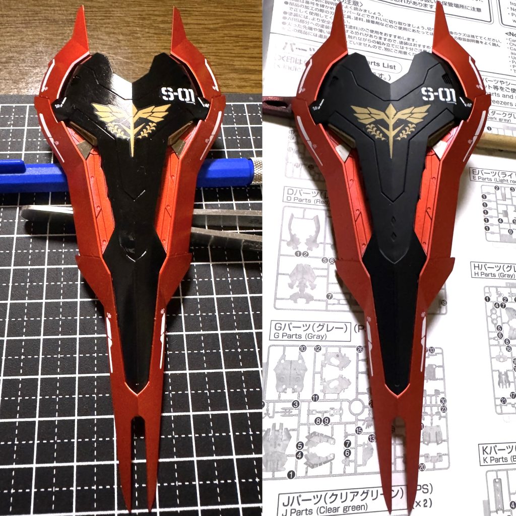 艶消し吹く前↔︎艶消し拭いたものだいぶ印象が変わりました！