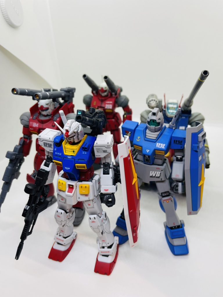 こちらはホワイトベース全員集合バージョンですね!笑Gファイターやコア・ブースターもあれば完璧でした!ちなみにこのときのガンキャノンの搭乗者はジョブ・ジョンという設定です!