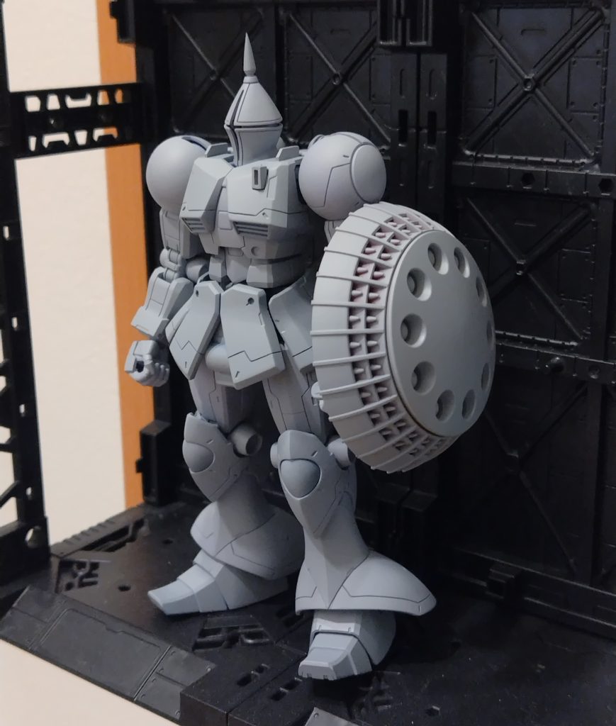 スジ彫り、サフチェック時。思いの外キレイで、下地塗装完了にしちゃいました。