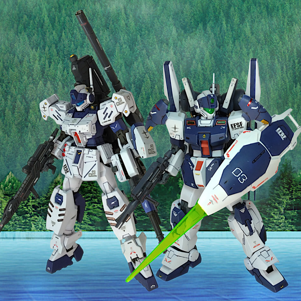 前回作ったスパルタンと同じWD隊カラーで小隊の3番機にするつもりで作成しましたが、「インコムって重力下だと微妙じゃない?」ということに気付きました(zaku-kao4)3番機は別に作ろうと思います・・・並べるとやっぱりスパルタンはスタイリッシュですね