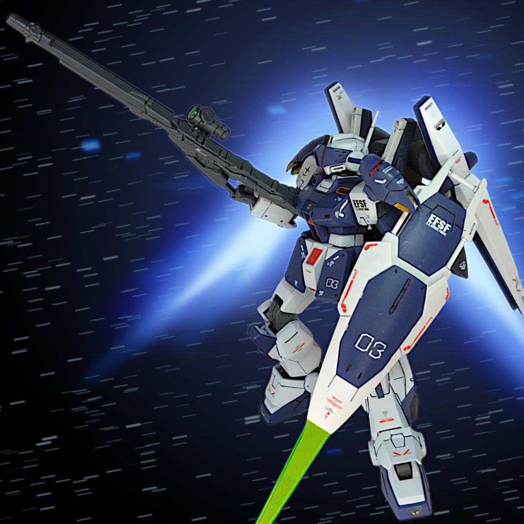 武器をボリュームあるものにするだけで一気に強そうになります逆シャアくらいの時代でも戦えそうな感じ(gundam-kao7)