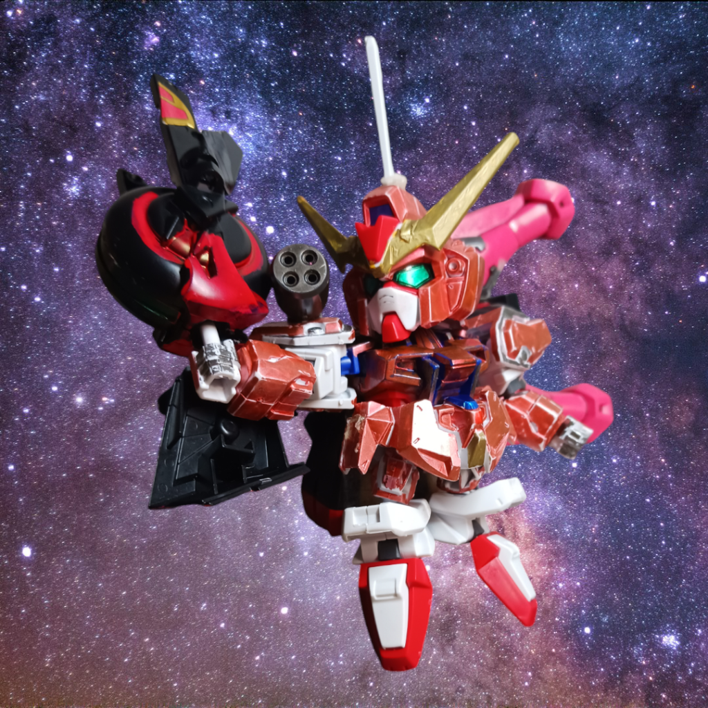 本機は、ストライクにバイクストライカーを装備した姿である。重量は、20t増えている。しかし、防御面もとてもよく作られている、武装は、1つ目、前輪タイヤのスーパーハンマーでこれを使うことでモビルスーツを動けなくすることが出来る。しかし、ビーム兵器ではないので、切られたら終わりである。