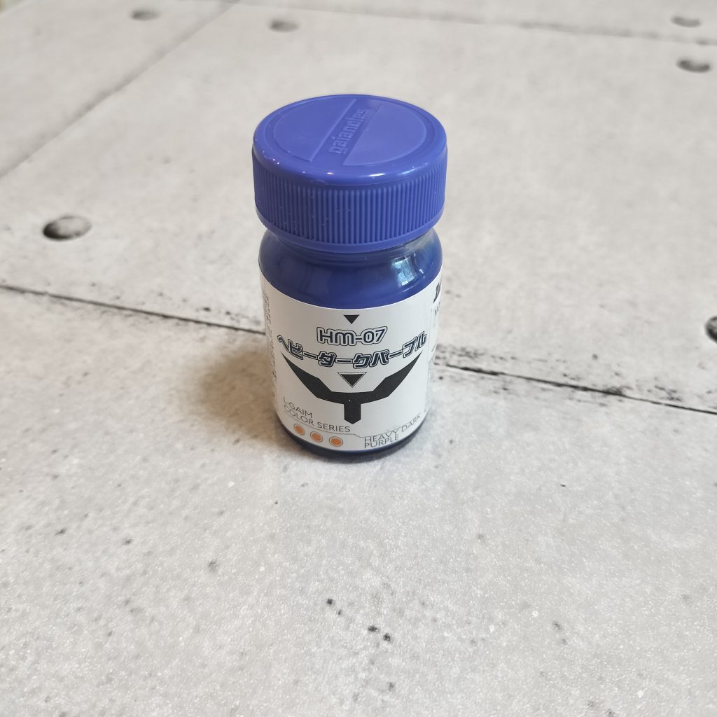 カラーレシピ全てガイアカラーヘビーダークパープル 瓶生ニュートラルグレー+ニュートラルホワイト。ダンバインカラーの薄紫適当メカサフスーパーヘビィ+ミッドナイトブルー5:5