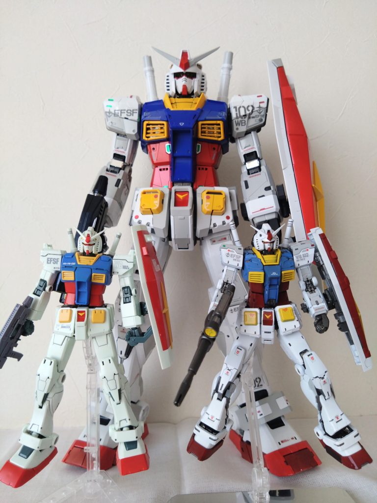 ＰＧとＨＧと今回のRGを並べて、１枚