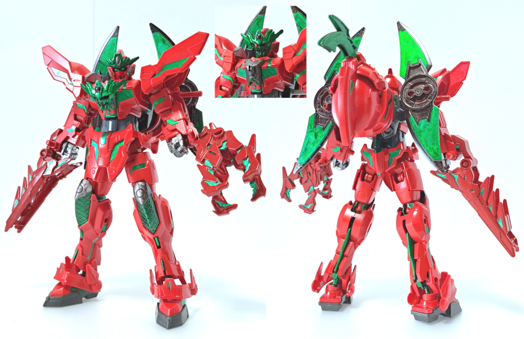 リアル形態武装装甲八鳥と合体することでリアル形態となる。原典機と同様にNT-Dが使用可能、ユニコーンのそれが「ニュータイプ・デストロイヤー」の略なのに対し、本機は「忍闘-道(NINTO-DO)」の略とされている。 獅子口の面 <風駆凰華> verリアル形態時にフェイス部分に装着するマスクで、非装着時は胸部に装着している。元のRX-零丸では特に機能はなかったが、本機は着けた際に博多弁になるらしい。