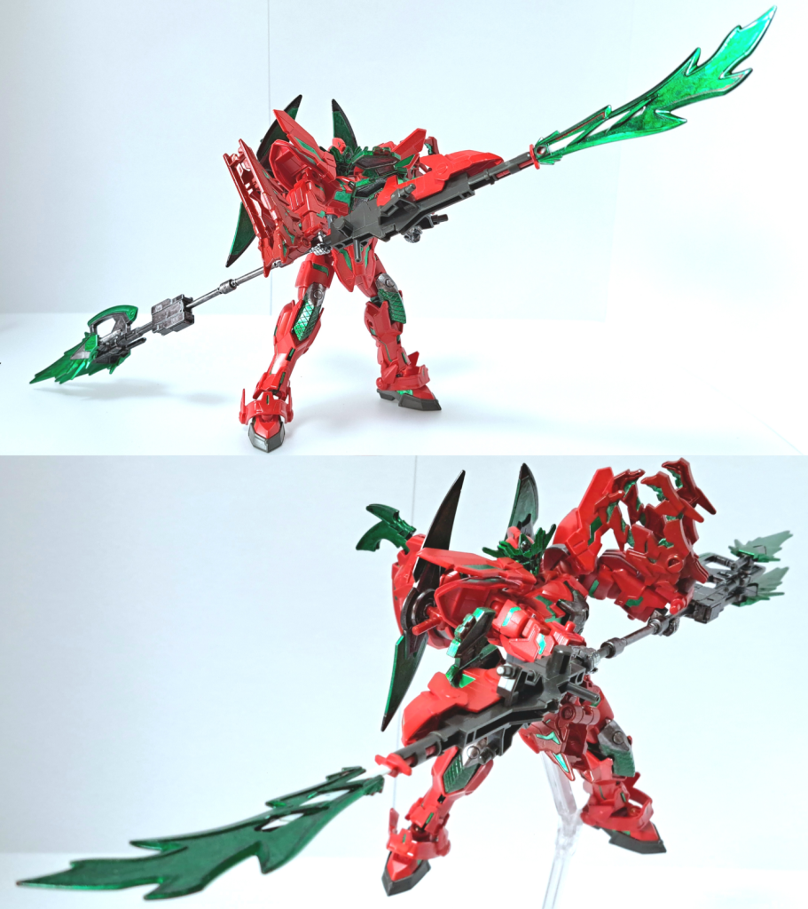 ビーム斬馬双刃刀 ビーム巨大槍とビーム斬馬刀を連結することでできる本機の全長を越える程に長い双刃刀。