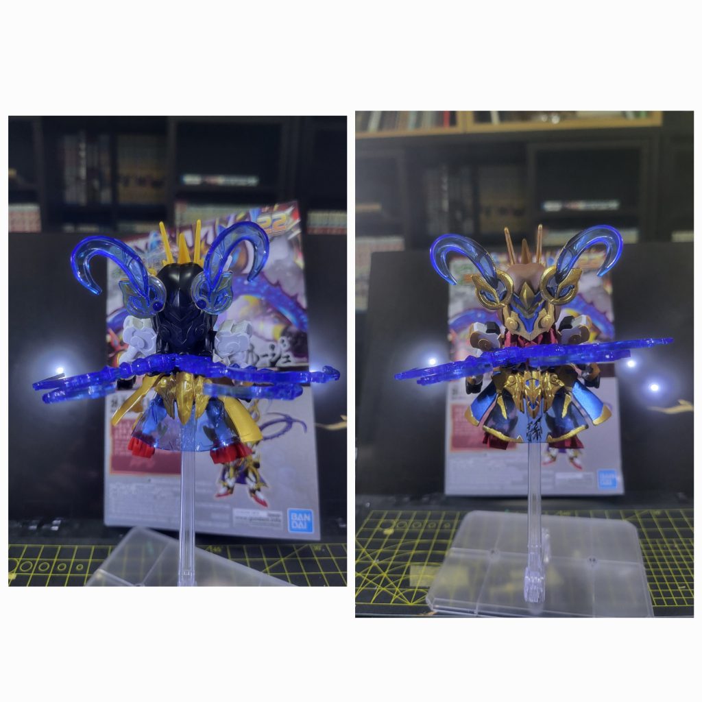 後ろに色々重そうなのが取り付いているので床に立たせるのは困難です(gundam-kao5)