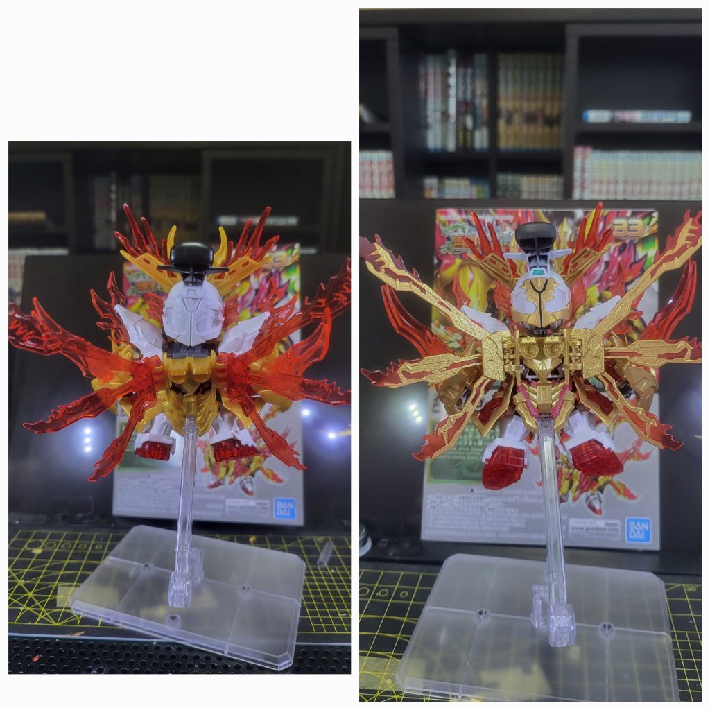 よりゴッドガンダムっぽい？というよりもスーパーモード+ゴッドフィンガー状態に近いフォルムになりましたね