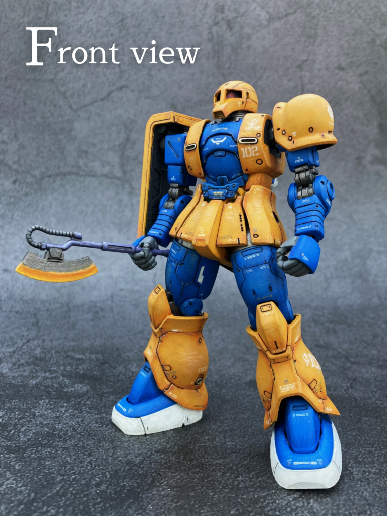 オリジン版ザクⅠに色鉛筆でグラデーション表現！–2枚目/制作者：筆塗りおじさん