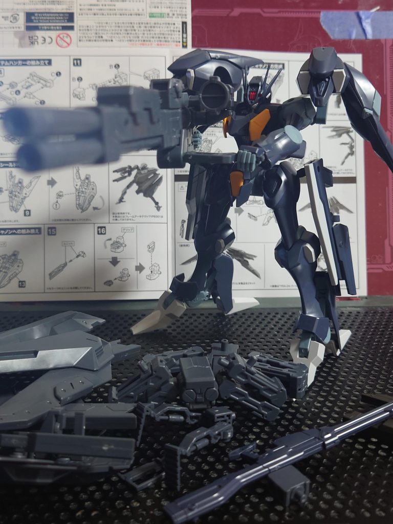 事の始まり。ファラクトにMSGのロングレンジライフルを装備したいとふと思いついた事から計画がスタート。エクシードバインダー含め、IWSPをどう装着するかを考え始めました。