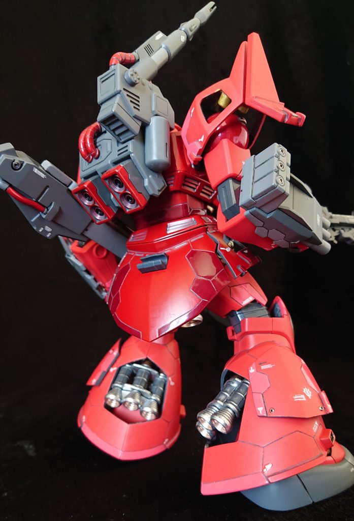 ↑ ガシャついている感じが良き。A ビーム薙刀を携行できますが、遠方支援に集中するため、取り付けなし😒