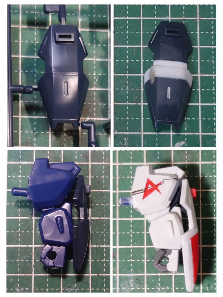 武器類その1、シールド6mm程度延長して大型化、Mk−Ⅱのシールドは打突にも使えるという設定があるのに、キットのままでは先に拳が届きそうですね(笑)。
