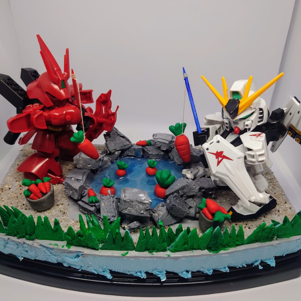 にんじん釣り！？ ニューガンダムとサザビー