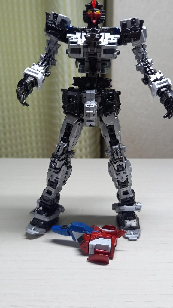 外装取付け前。電子テクニカルガイドを見ながらフレームのみ組立。細かいひとつひとつのパーツも色塗りしたのが報われる形態ですね。わたしの友人に写真送ったら「…トランスフォーマー…?」たしかにw