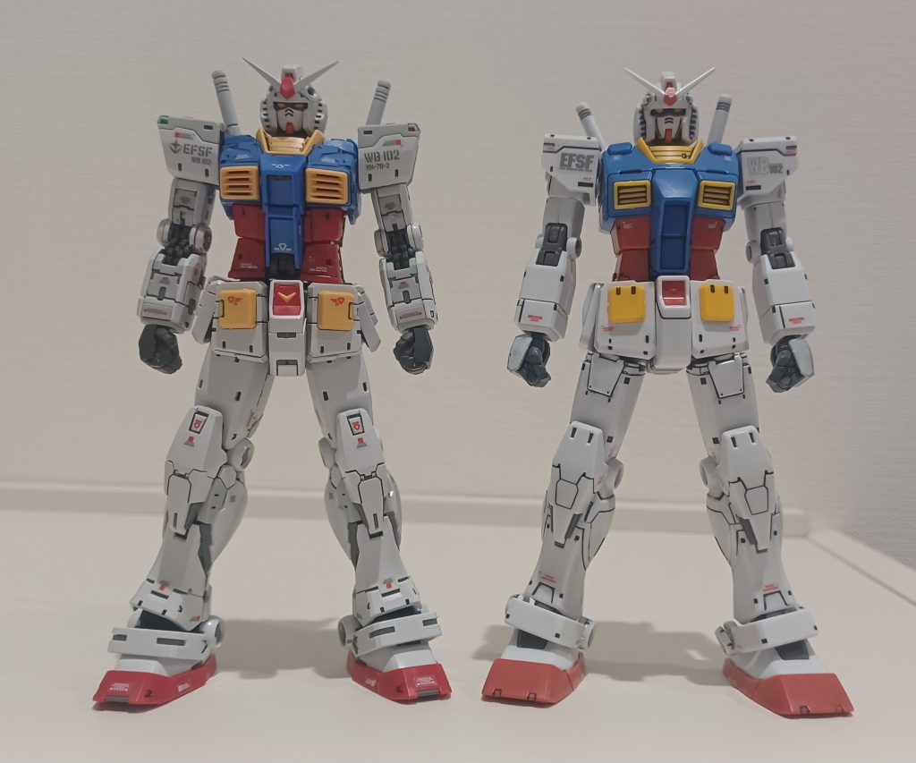 私の好きなオリジン版ガンダムと並べたよ～ 