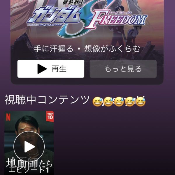 10月配信の「復讐のレクイエム」を観るために妻と相談の上(^-^; NETFLIXに加入しました（月額780円）。「ガンダムシードフリーダム」が配信中で1stガンダムしか知らないオッサンではありますが、せっかくなので観てみようと思った所、「地面師たち」の方が気になりそちらを視聴…(^◇^;) 「幽遊白書/実写版」「シティハンター/実写版」「ゴールデンカムイ/実写版」「首/北野武」…気になるタイトルが…単身赴任先ではスマホでしか観れず30ギガで月何タイトルまで観れるか？フリーダム観るのいつかなあ？ガンプラ作る時間無くなりますね…(￣∀￣) 