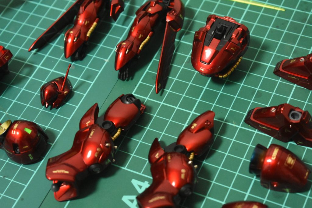 黒下地→スターブライトジェラルミン→クリアレッド塗装⭕️