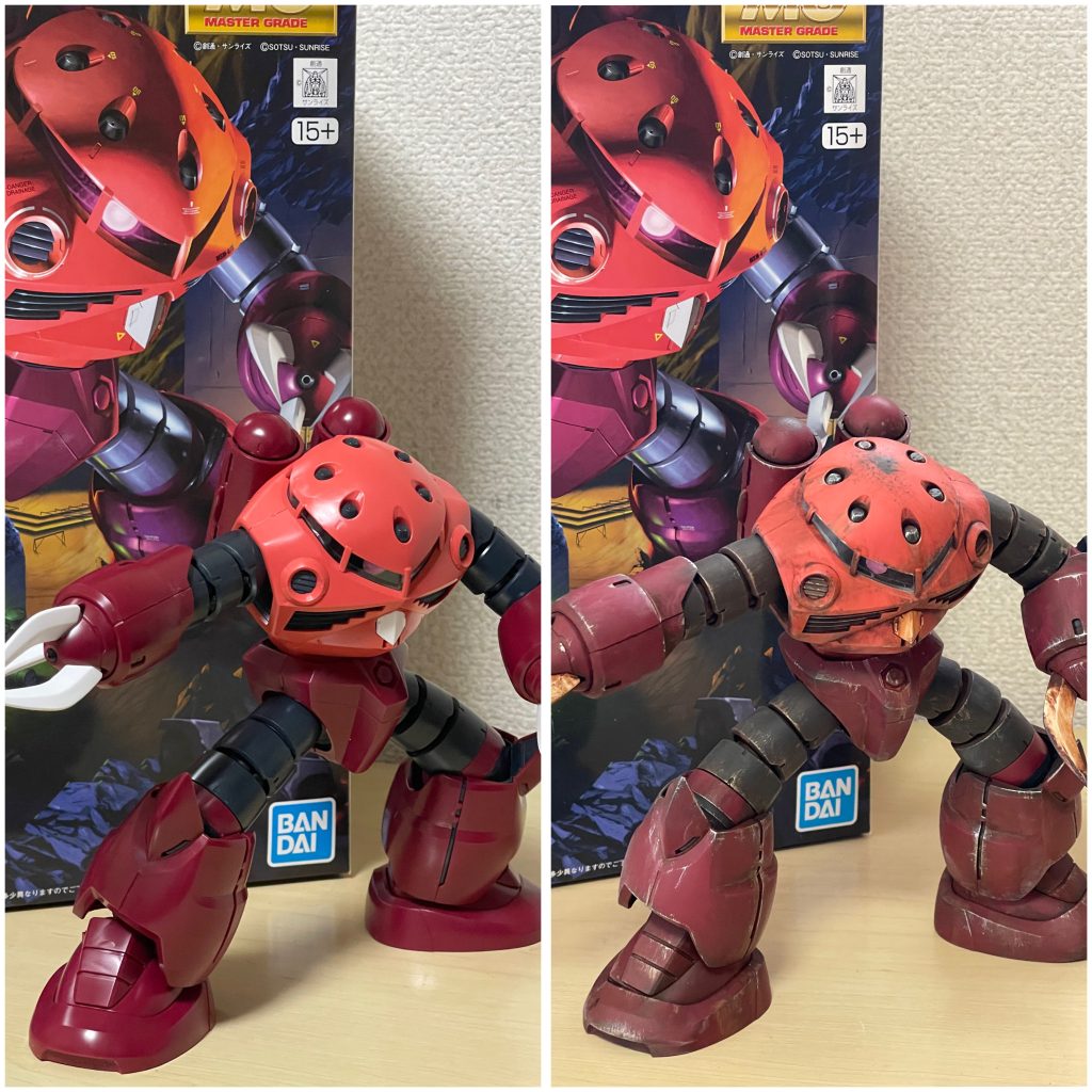 ビフォーアフター！今回も部分塗装とかも無しでウェザリングのみで作りました✨