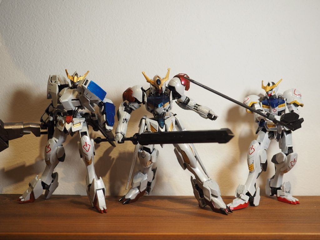 バルバトス達。三体揃うと良い感じかなと思いました。あとはルプスレクス。