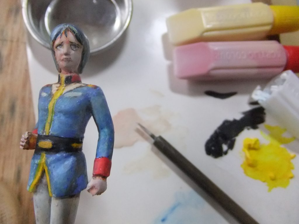 フェイスの塗装は更に薄め液で稀釈して慎重に「 塗料をのせて」いきます✨