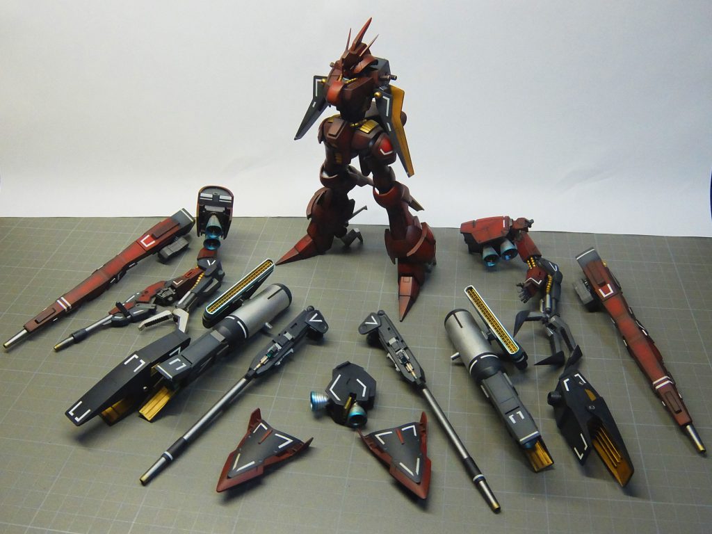 全部つけると自立できません・・・急遽アクションベース買いに行きました・・・