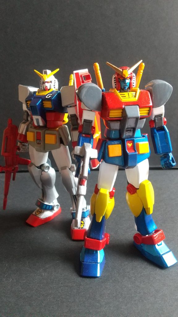 初代ガンダムの初期案ガンボイと、ガンプラ以前に作られたクローバー社製の超合金ガンダムというのを見つけたのでそれっぽく作ってみました