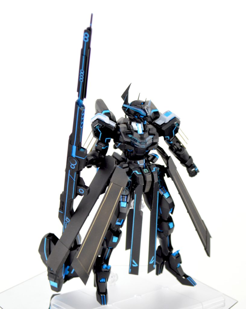 シェルユニットのパターンを、モチーフとした柄で作り直しロッドライフルや全身にいきわたらせました。