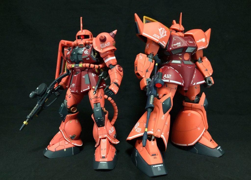 最後は、ゲルググと一緒に撮影。会社休みの四連休で一気に仕上げました。ストーリー投稿は、作業の合間にしてましたので実際の進捗は少し進んでました。最後まで見て頂きありがとうございました。