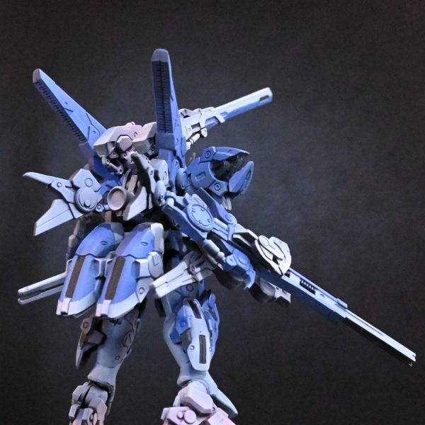 ダークグレーの塗り分けAQUEOUS XHUG08水星の魔女カラーガンダムファラクト グレーにしようと思ったけどなんか水性ホビーカラーの筆塗りが不安に思えたのでやめてファレホのダークグレーにしたぜんぜん筆村にならなかったさすがファレホ機体の色が引き締まった筆塗りはふき取りが少ないので楽ちん （6枚目）