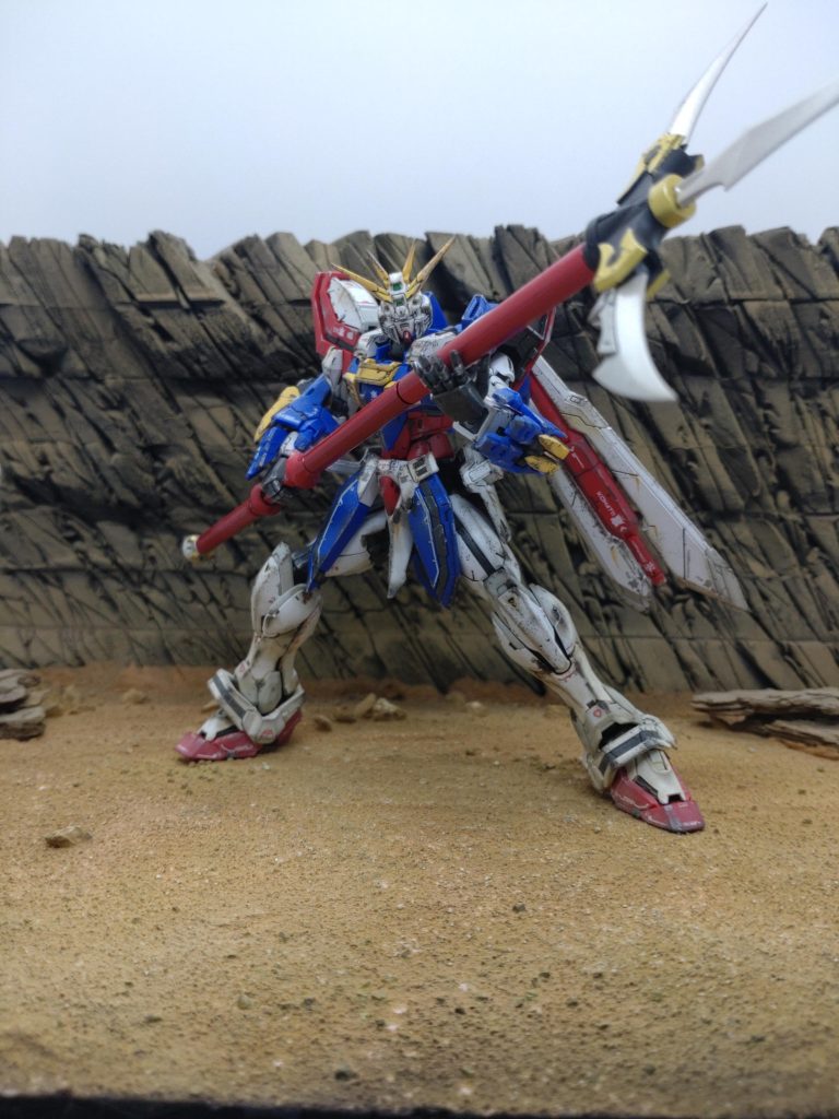 こいつの為にM.S.Gの槍を塗装して、朱槍を作成しました。その姿はまさに一騎当千!いや、その前に神でしたね・・・本当は風雲再起に乗せてあげたかったのてすが、残念ながら手に入らず・・・!!